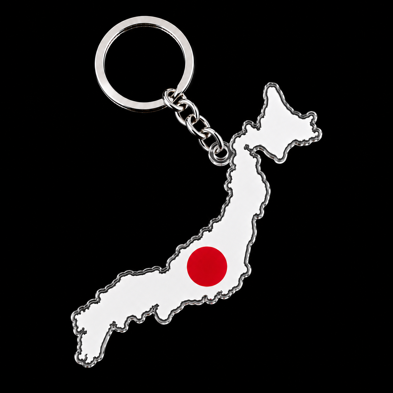 Japan country-shaped flag keychain