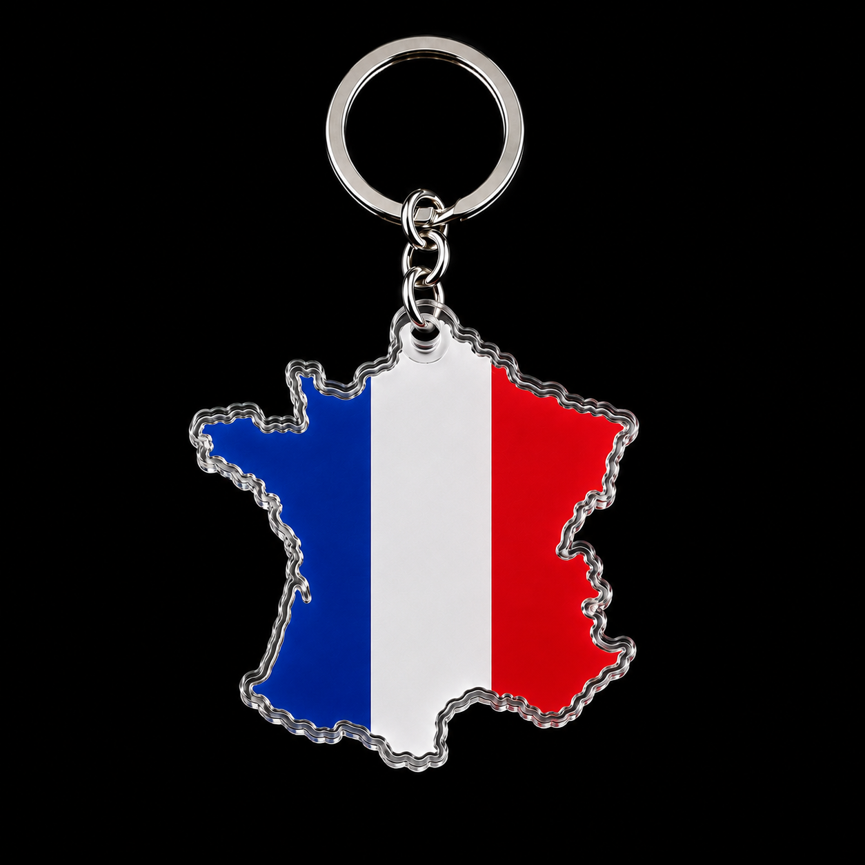 France country-shaped flag keychain