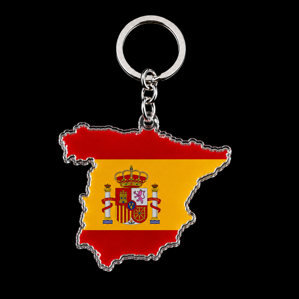 Spain country-shaped flag keychain