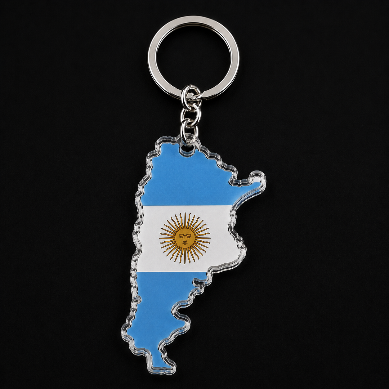 Argentina country-shaped flag keychain