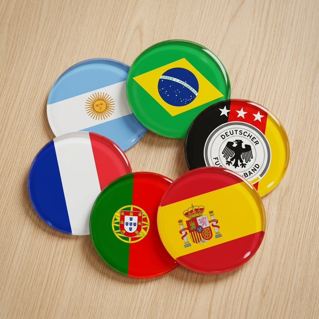 Group of flag coasters