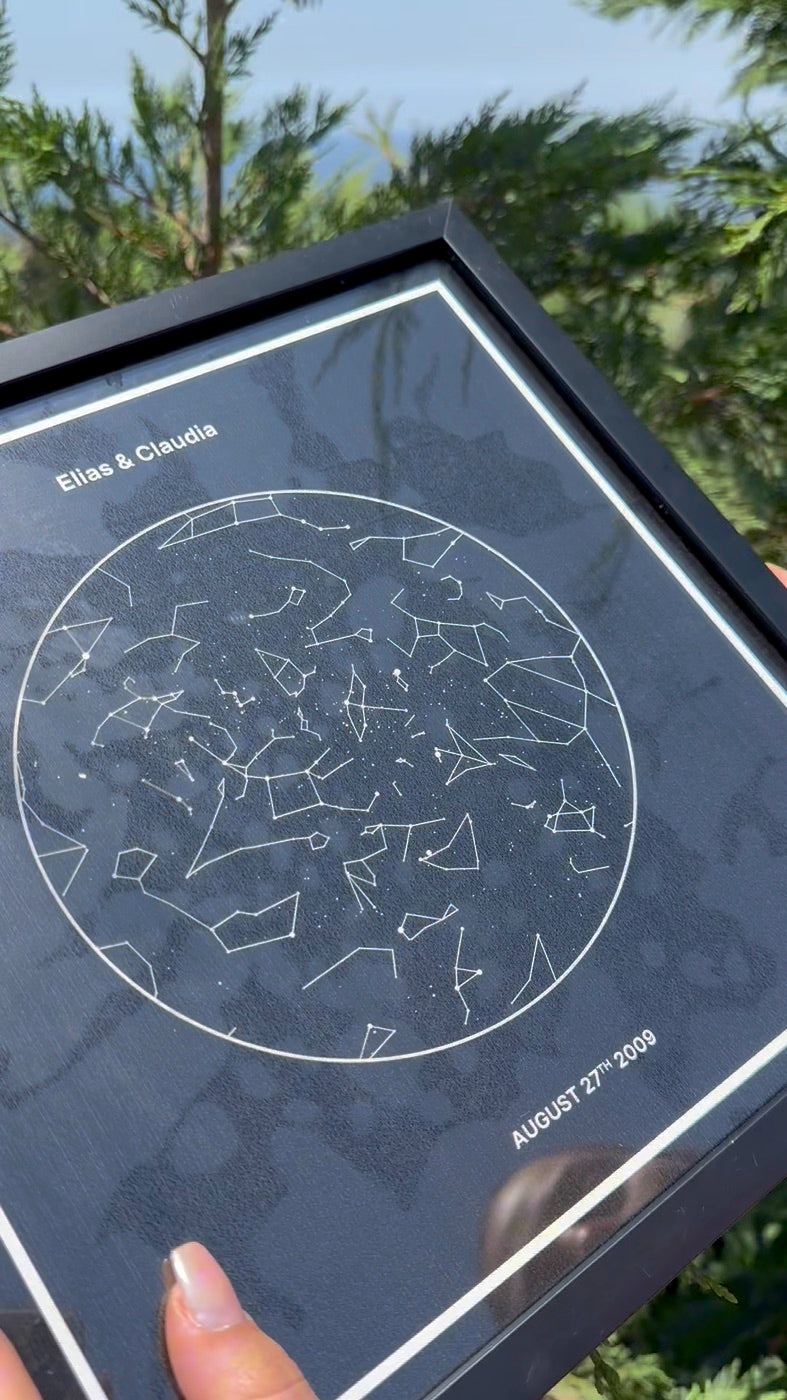 Custom star map close-up in daylight
